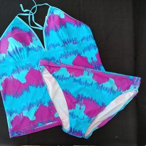 WOMENS 2 PC TIE DYE SWIMSUIT